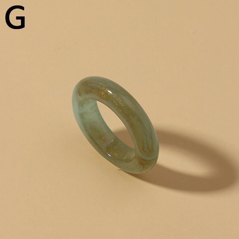 18 мм винтажные красочные прозрачные акриловые круглые кольца из смолы для темпераментных женщин и девочек, простые геометрические украшения, модные подарки