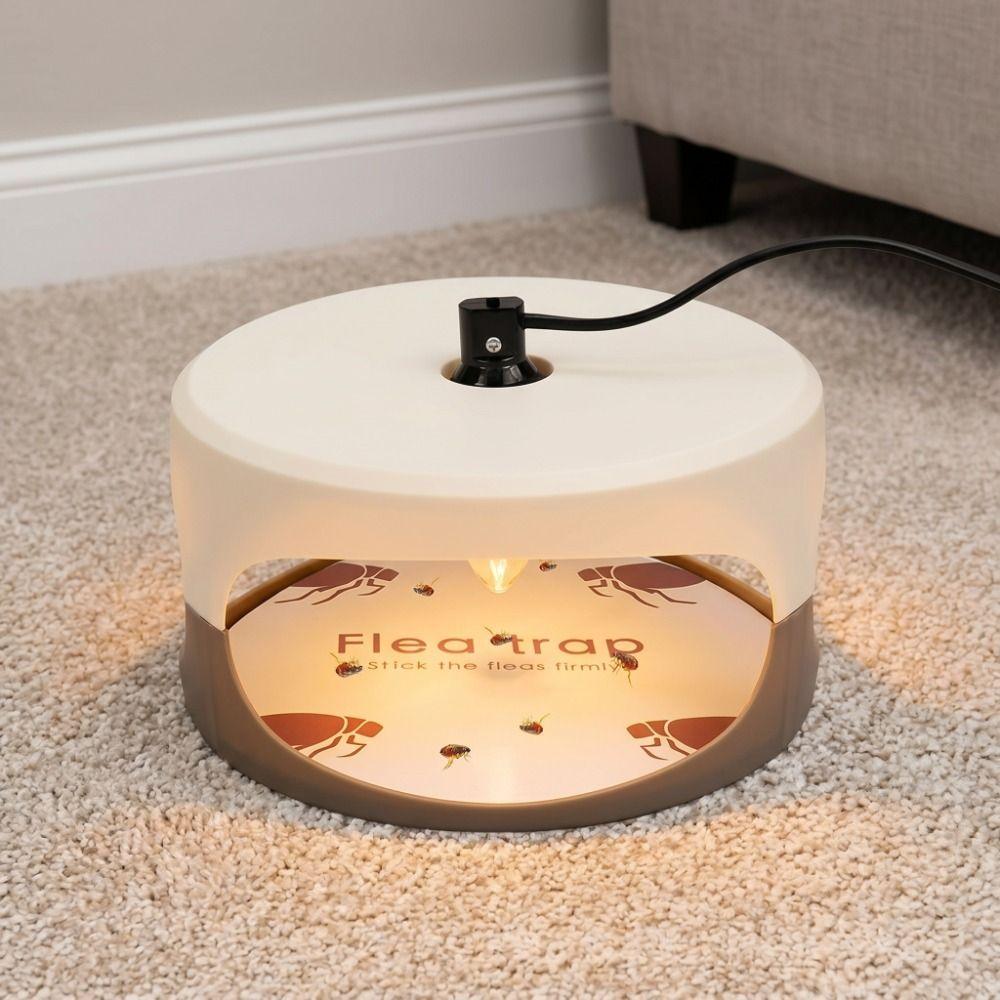 Round Shape Pest Control Capture Trap Effective Flea Trap Light Insect Catcher  Indoor Use