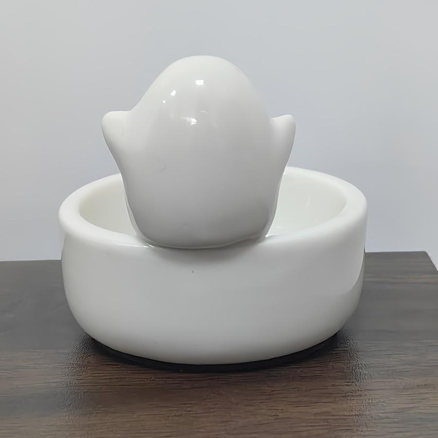 1 шт., керамический подсвечник-призрак, декоративный аксессуар для домашнего декора в жутком стиле, круглое основание, для Хэллоуина и круглогодичного использования