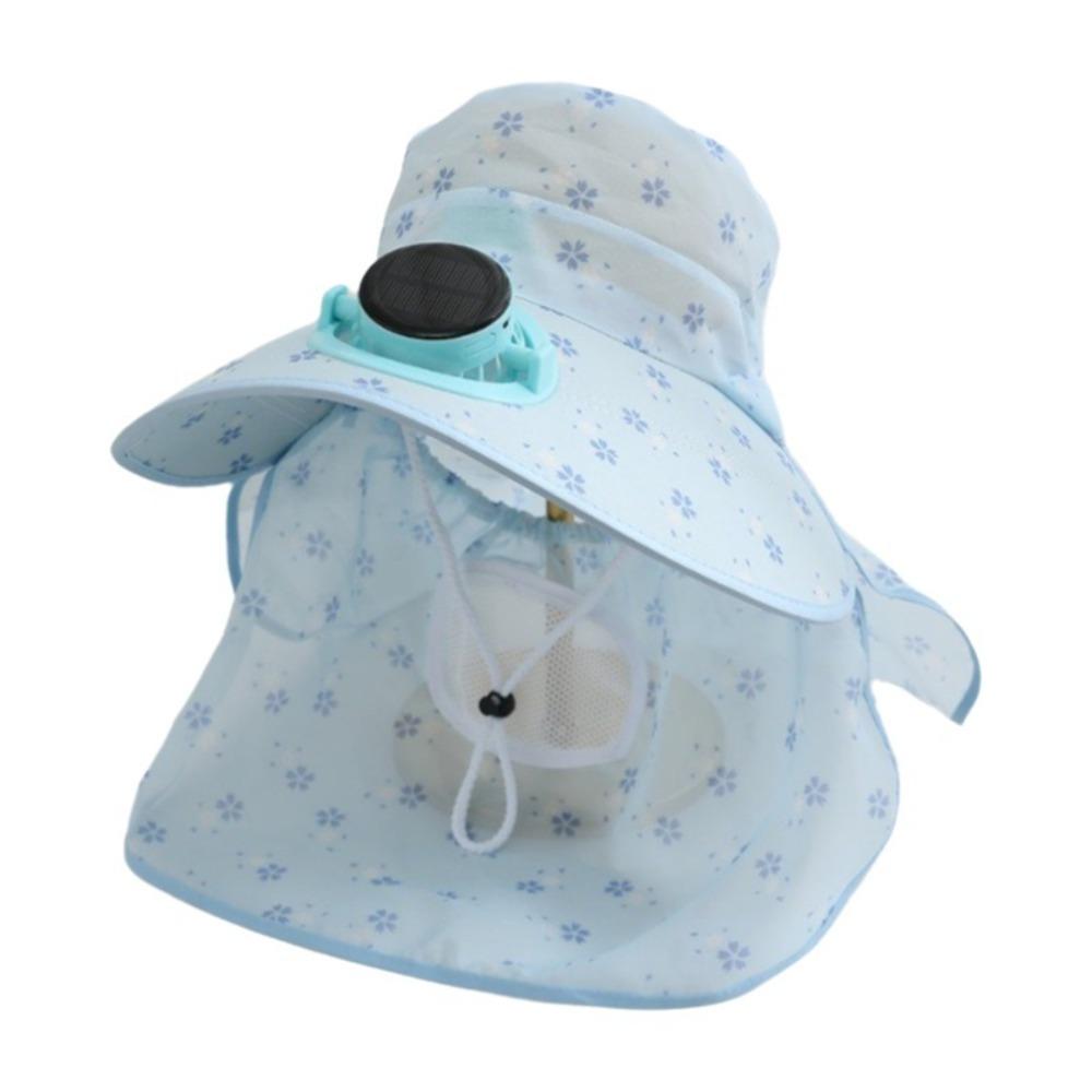 USB Charging Solar Fan Cap Anti-UV Cooling Fan Hat Women Sun Hat Fisherman Hat Summer Season