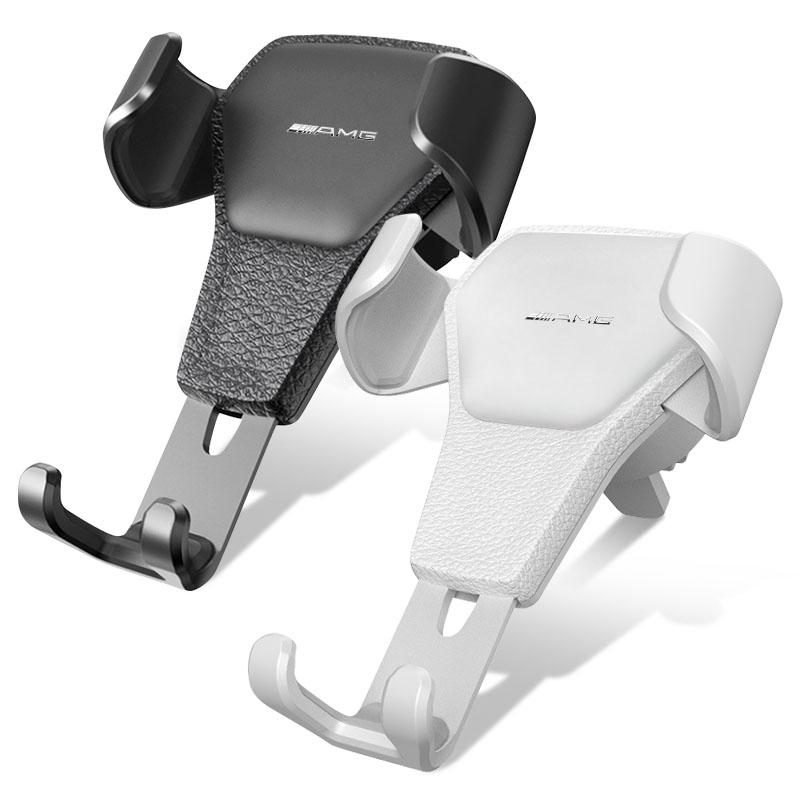 Car Phone Holder Air Vent G-Sensor Smartphone GPS Stand For Mercedes Benz AMG W212 W205 W246 W177 W176 W213 GLC GLE GLS ML Welcome Laser Lamp