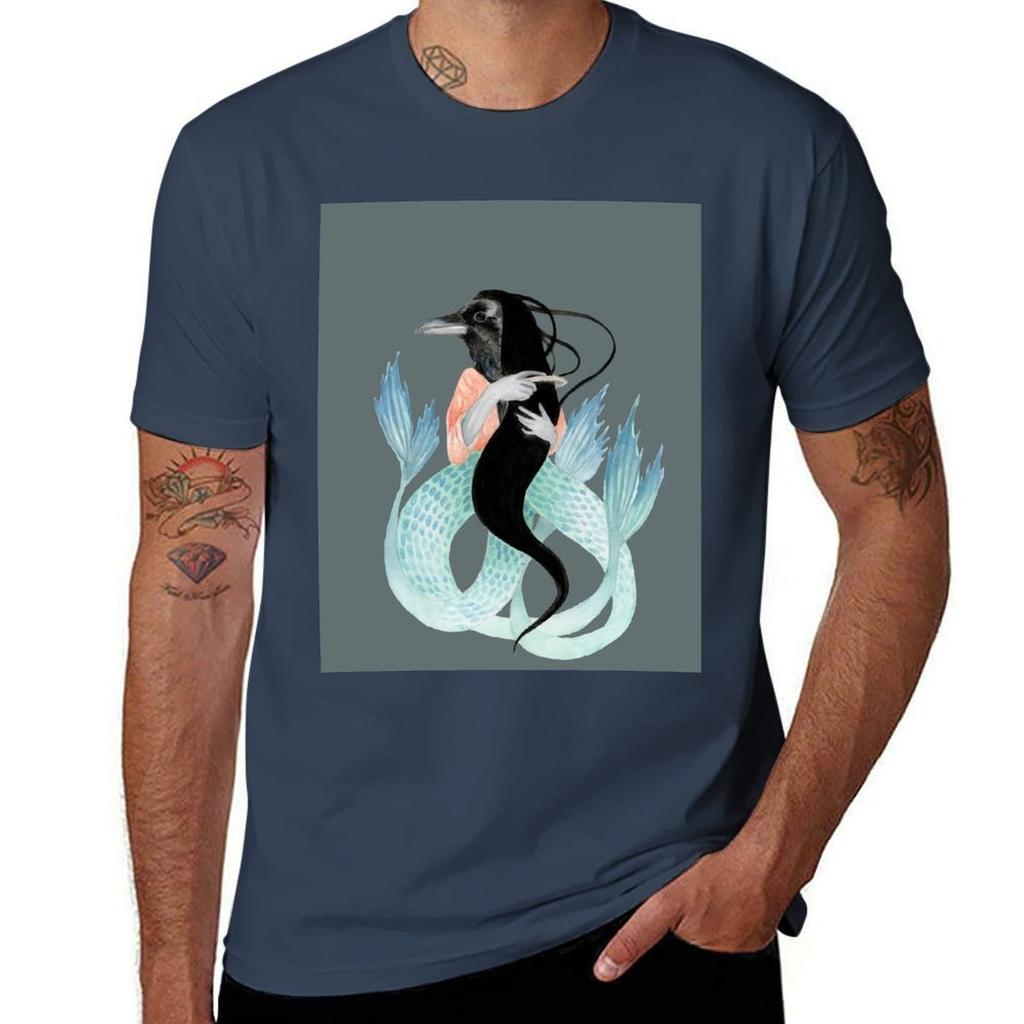 Yokai Amabie On Colored Background Tshirt Lightweight Print Tshirt