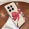 Чехол с розовыми бантами и цветочным узором для Xiaomi Redmi Note 15 Pro 4G Funda Redmi Note 14 13 Pro 5G Прозрачный силиконовый мягкий чехол из ТПУ
