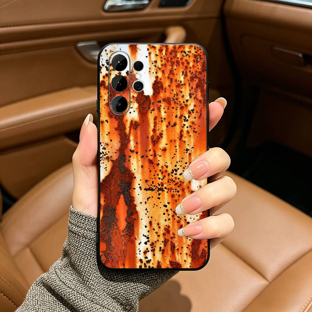 Retro Industrial Style Rusty Black Soft Silicone Phone Case for Samsung Ultra S25, S24, S21, S22, S23, S30, Plus, FE, Lite