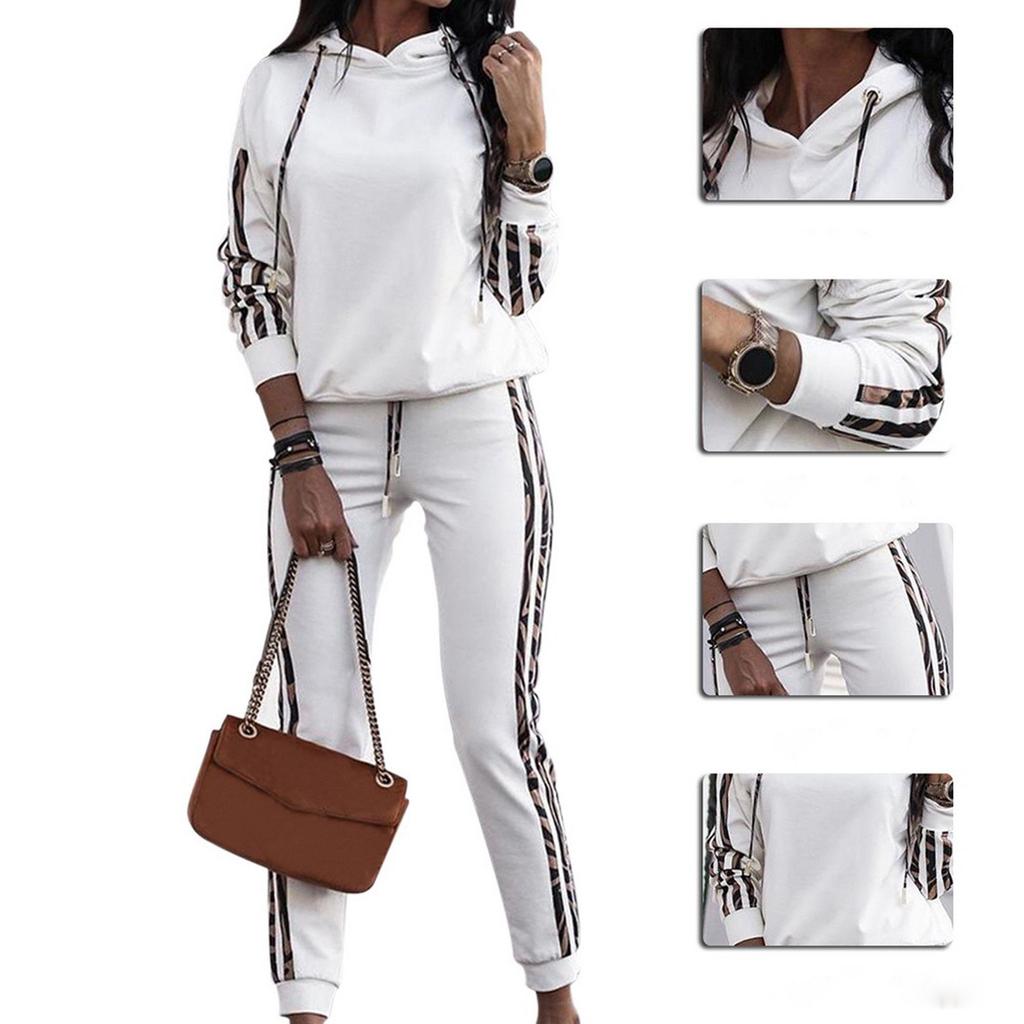 Женский модный повседневный спортивный костюм с длинным рукавом в тон цвета