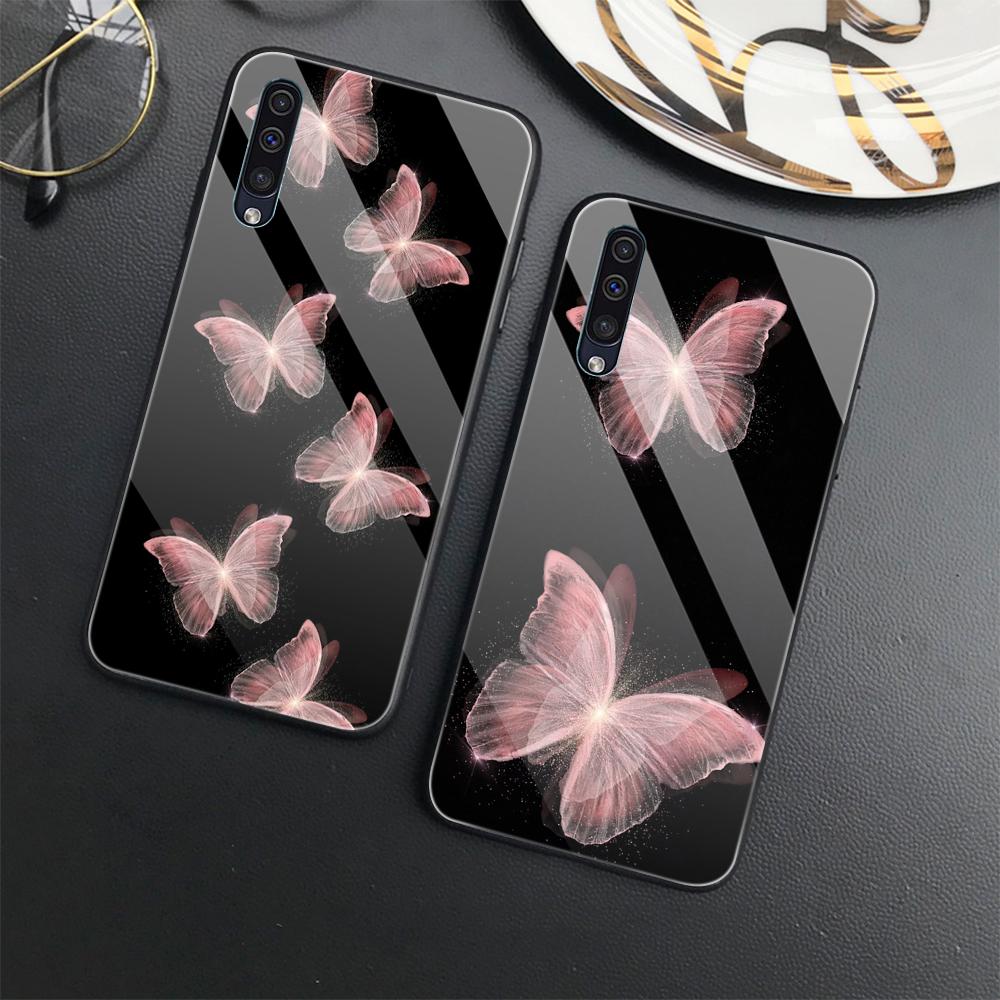 Butterfly Protection Shell For Samsung Galaxy A71 A72 A70 A73 A53 A13 5g A03 A22 A21s A03 Core A42 A52 Tempered Glass Cover