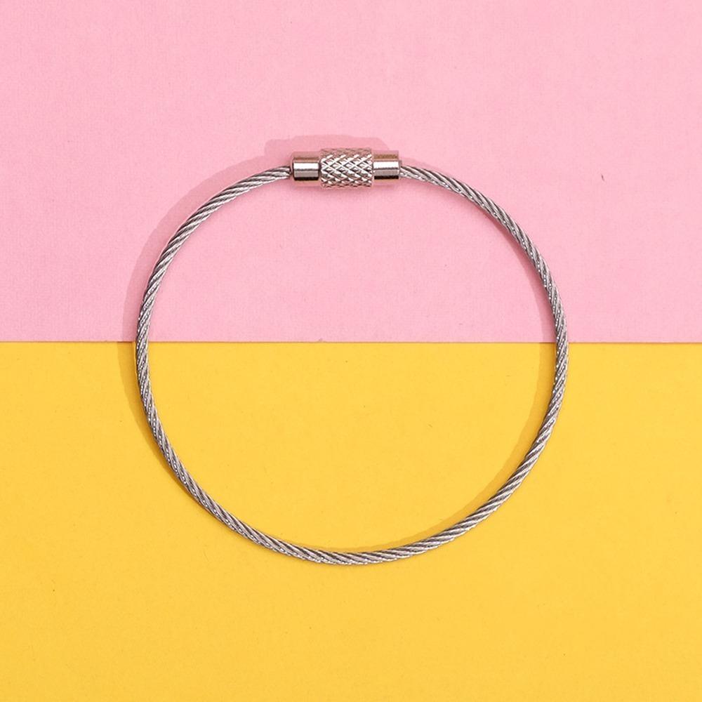 5/10pcs Screw DIY Rope Rotating Metal Material Key Ring Wire Ring Key Chain Buckle