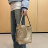 Premium Hand-woven Gold Hand Carry Small Bucket Bag Underarm Shoulder Bag Handbag Small Tote Bag Shoulder Bag