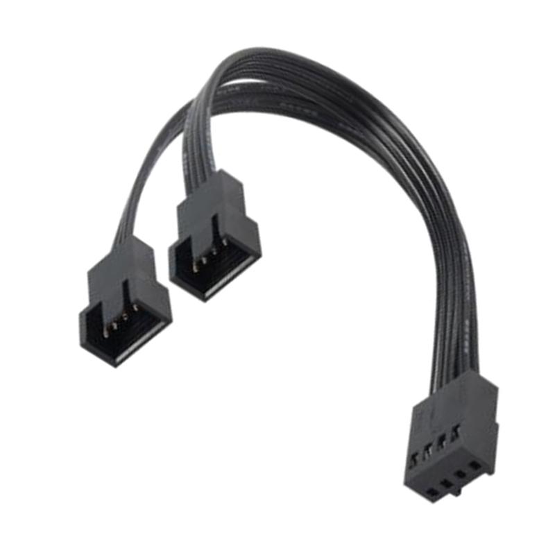 4Pin Fan Extension Cable 1 to 2 4Pins PWM Splitter for PC Motherboard, 13cm Total Length, Durability Designing
