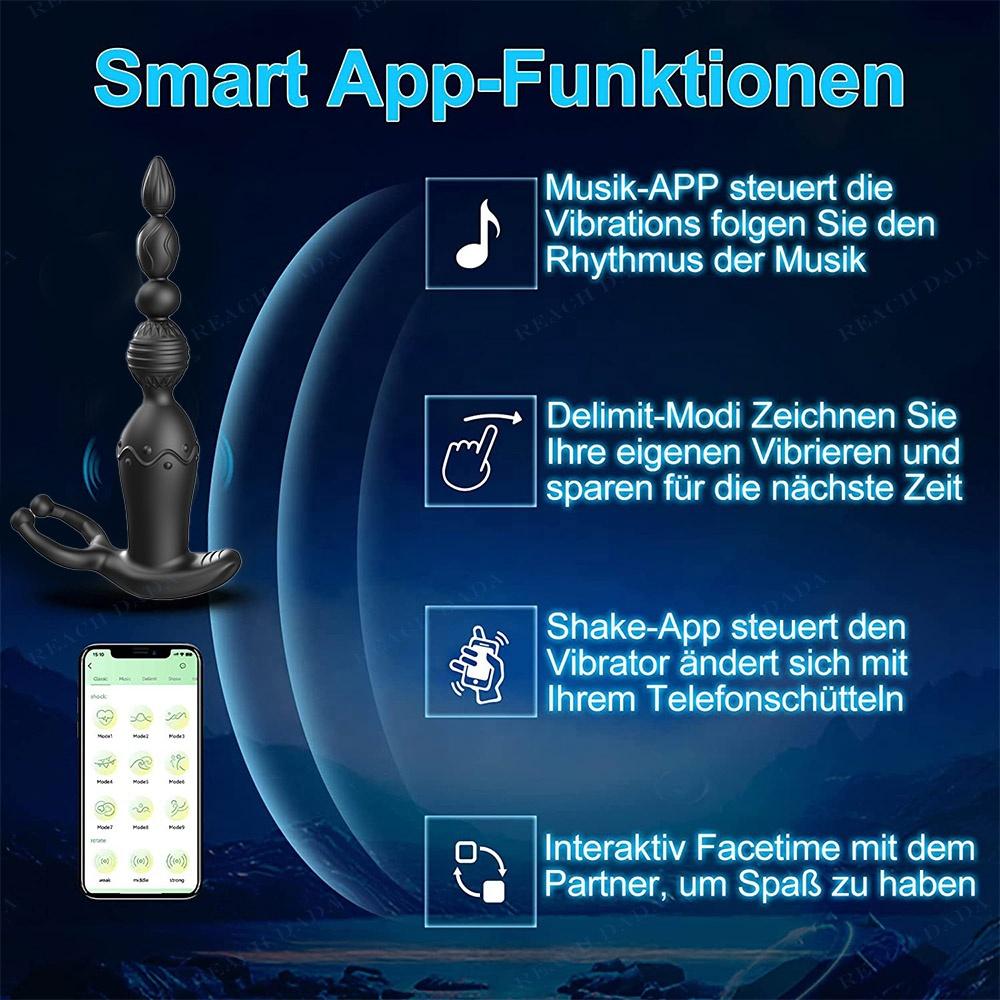 Анальные бусы Массаж простаты Вибрирующая анальная пробка Кольцо для пениса Вибратор Анус Гаремная пробка Стимулятор Задержка эякуляции
