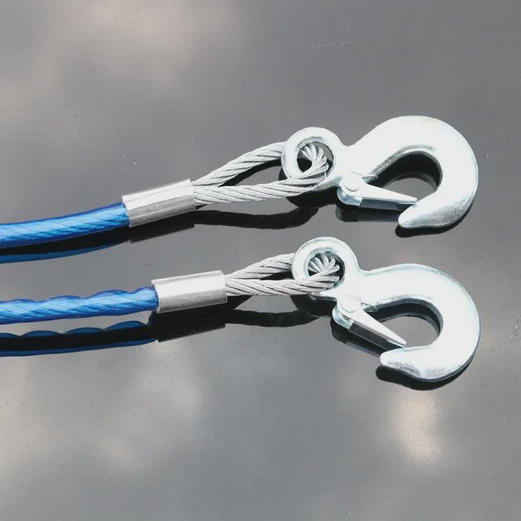 4m 5-Ton Car Tow Rope with Hooks - Safe Self-Driving Emergency Equipment