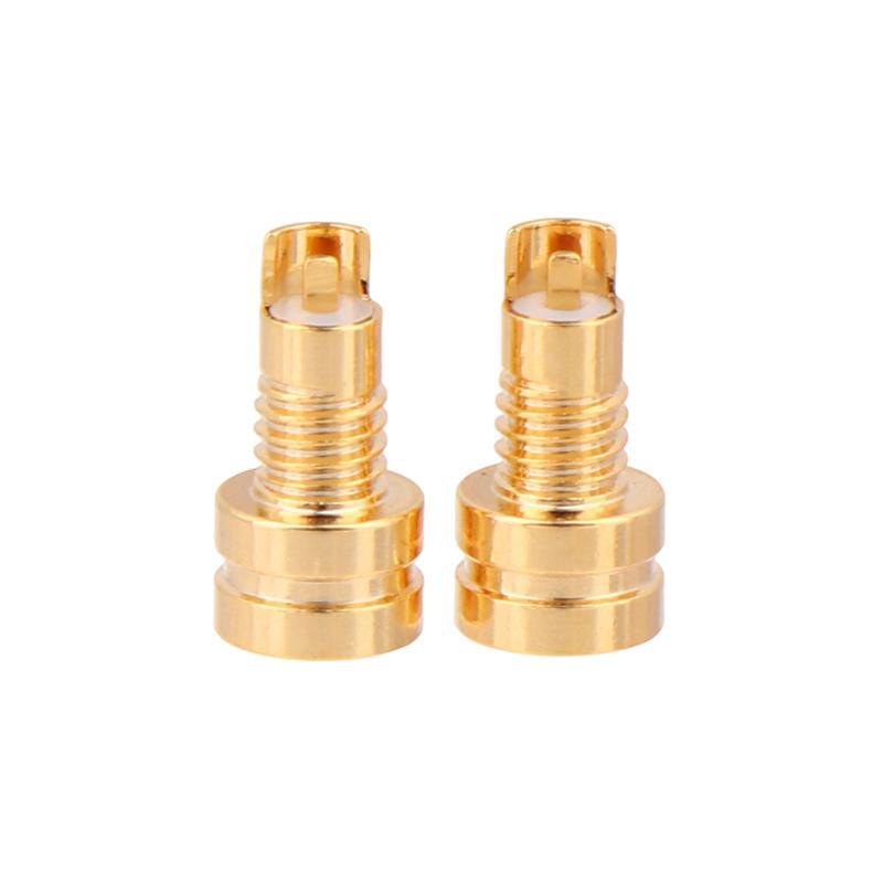 1/2Pcs Universal Pin Socket Female Socket Mmcx Pure Copper Gold Plated Built-In Hreaded Nut Holder Headphone Plug