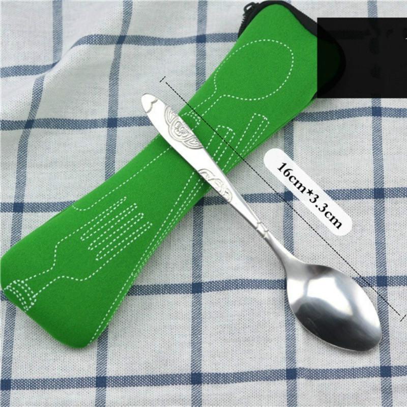 3 шт./компл., столовая посуда, портативная печатная ложка из нержавеющей стали, вилка, нож для стейка, набор столовых приборов для путешествий, стол