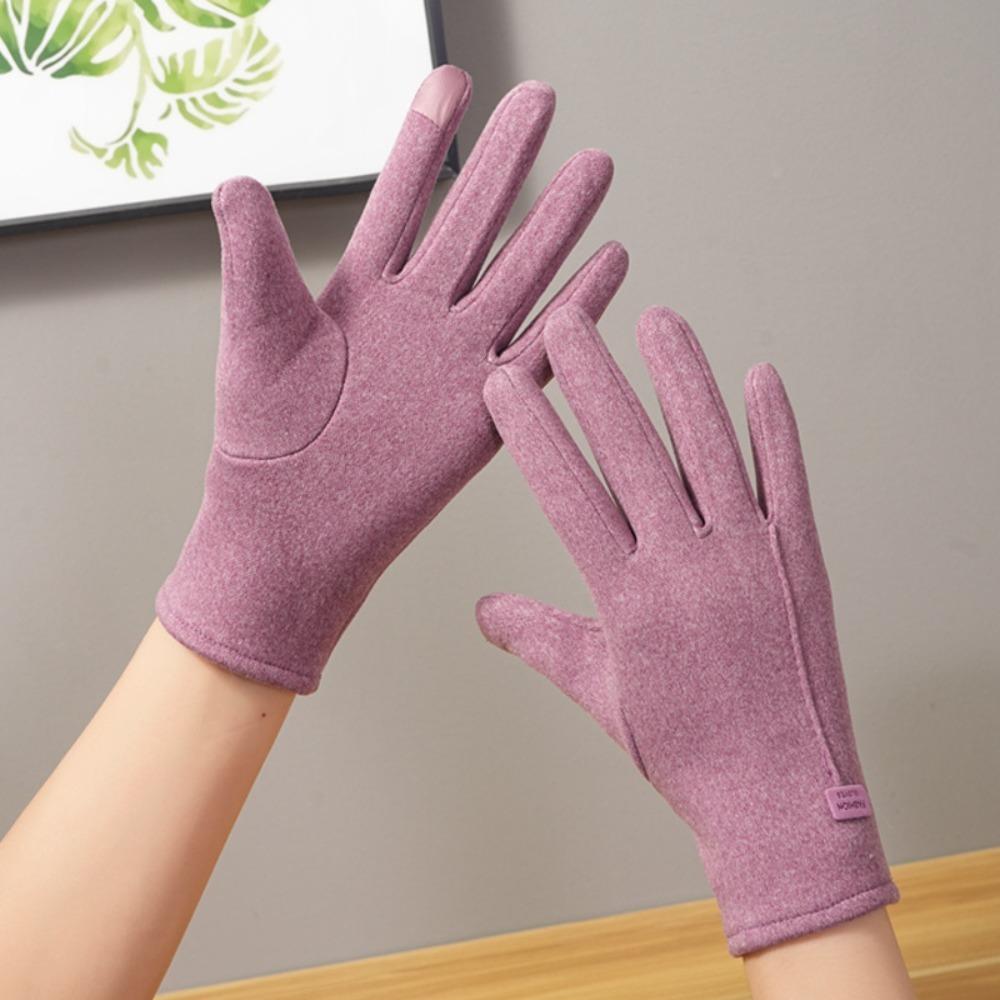 Перчатки для верховой езды однотонные, утолщенные, для сенсорных экранов, новые зимние перчатки для женщин