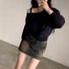 Winter Solid Vintage Knitted Pullovers Women Sexy Off Shoulder Sweaters Fashion Tops Female Fashion Casual Chic Clothes