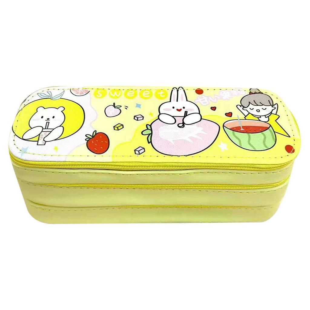 Большой пенал многоцелевой милый стильный 3-слойный пенал большой емкости с расписанием занятий