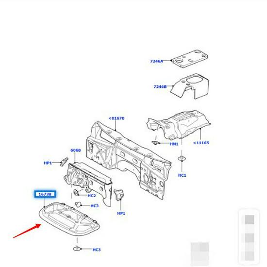 LR013222 Hood Heat Insulation Cotton for 2010-2013 Land Rover Range Rover Sport