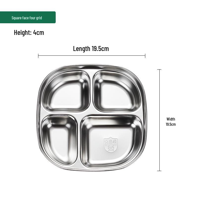 304 Stainless Steel Divided Plate for Children - Ideal for Kids, School Canteens, and Kindergarten Meals
