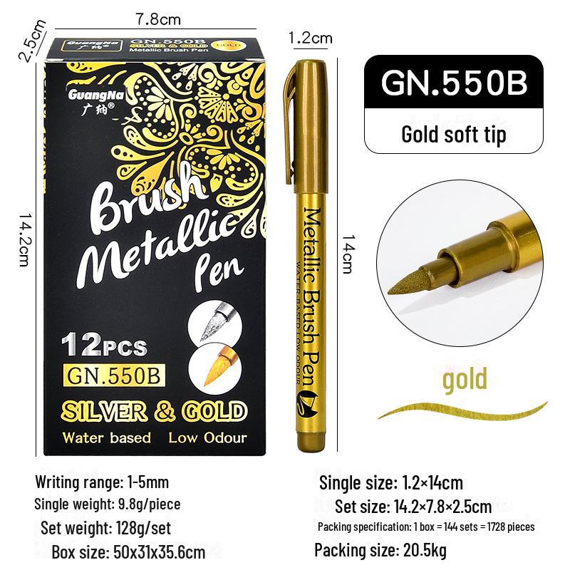 Guangna 550 Набор маркеров с золотой и серебряной краской для покрышек, произведений искусства и граффити