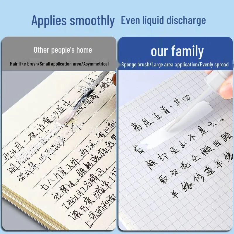 Quick-Drying White-Out Correction Fluid for Students, Large Capacity, Easy Brush-On, Seamless Correction