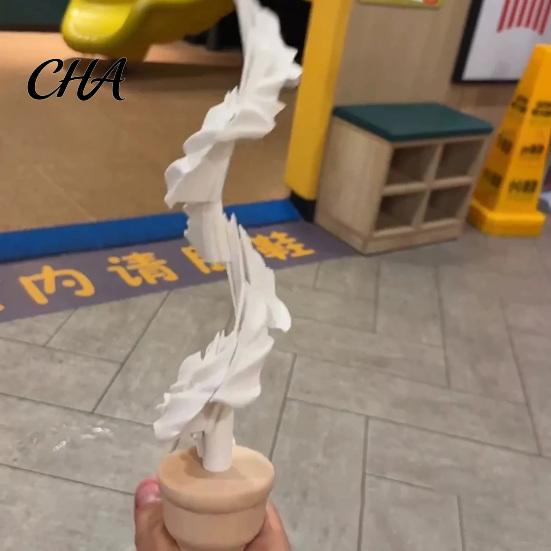 Articulated Ice Cream Toy Retractable Longsword Toy, Twisting Slippery Cone Spiral Rotating Fidget for Kids Adults