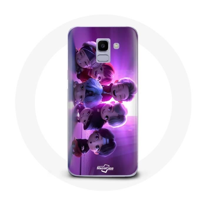 Coque pour Samsung Galaxy A6 2018 BTS TinyTAN Animation Affiche RM Jin Suga J-Hope Jimin V Et Jungkook Mic Drop