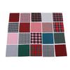 20Pcs Plaid Fabric 25x25cm Rich Bright Colors Classic Pattern Soft Breathable Fadeless Durable