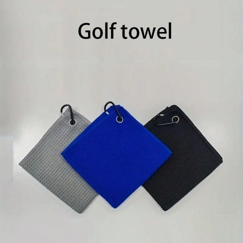 [Perfect Golf Club Cleaning Towel] 1pc Premium Waffle Pattern Golf Towel With Hook - Perfect For Cleaning Golf Clubs And Keeping Them In Top Condition