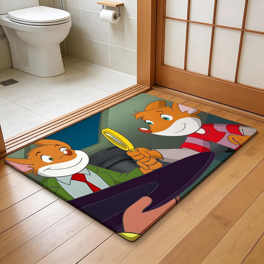 ANIME G-Geronimo Stilton Floor Mat Absorbent Floor Mat Non-Slip Entrance Rug for Bathrooms Restrooms and Toilets