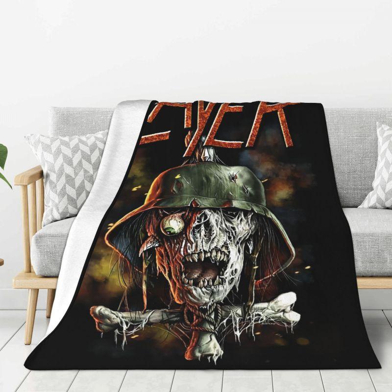 Пользовательское одеяло с изображением группы Slayers (Heavy Metal Rock Band) Теплое флисовое мягкое фланелевое покрывало для кровати дивана дома Весна
