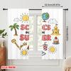 2 шт. 2D плоская печать Шторы для окон Летние каникулы Школьные каникулы Веселый полиэстер Без электричества Украшения для вечеринки для фото