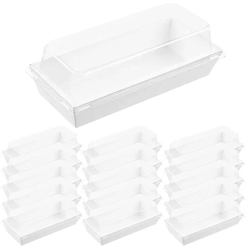 50pcs Macaron Boxes Plastic Dessert Cupcake Packaging  Sandwich Cases Container Wedding Party Supplies Swiss Roll