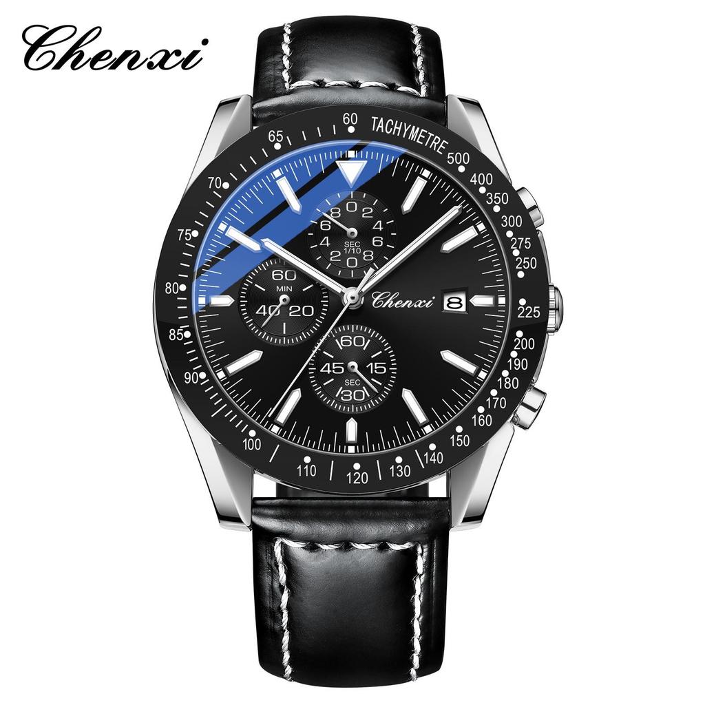 CHENXI Men's Multifunctional Sports Chronograph with Luminous Steel Band - Quartz Watch