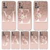 Прозрачный чехол для Samsung Galaxy A52 A12 A51 A32 A21s A71 A32 A22 50 A70 A31 A72 5G Чехол для телефона Письмо Розовый Блестящий M R