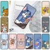JT51 Tom Jerry Cat Mouse Black Soft Case for OPPO Reno 8 6 5 4 Pro Plus Find X3 A17 A3 A31 A38 A40 A53 A54 A55 A74 A76 A78 A77 A80 A94 A95 A96 Lite
