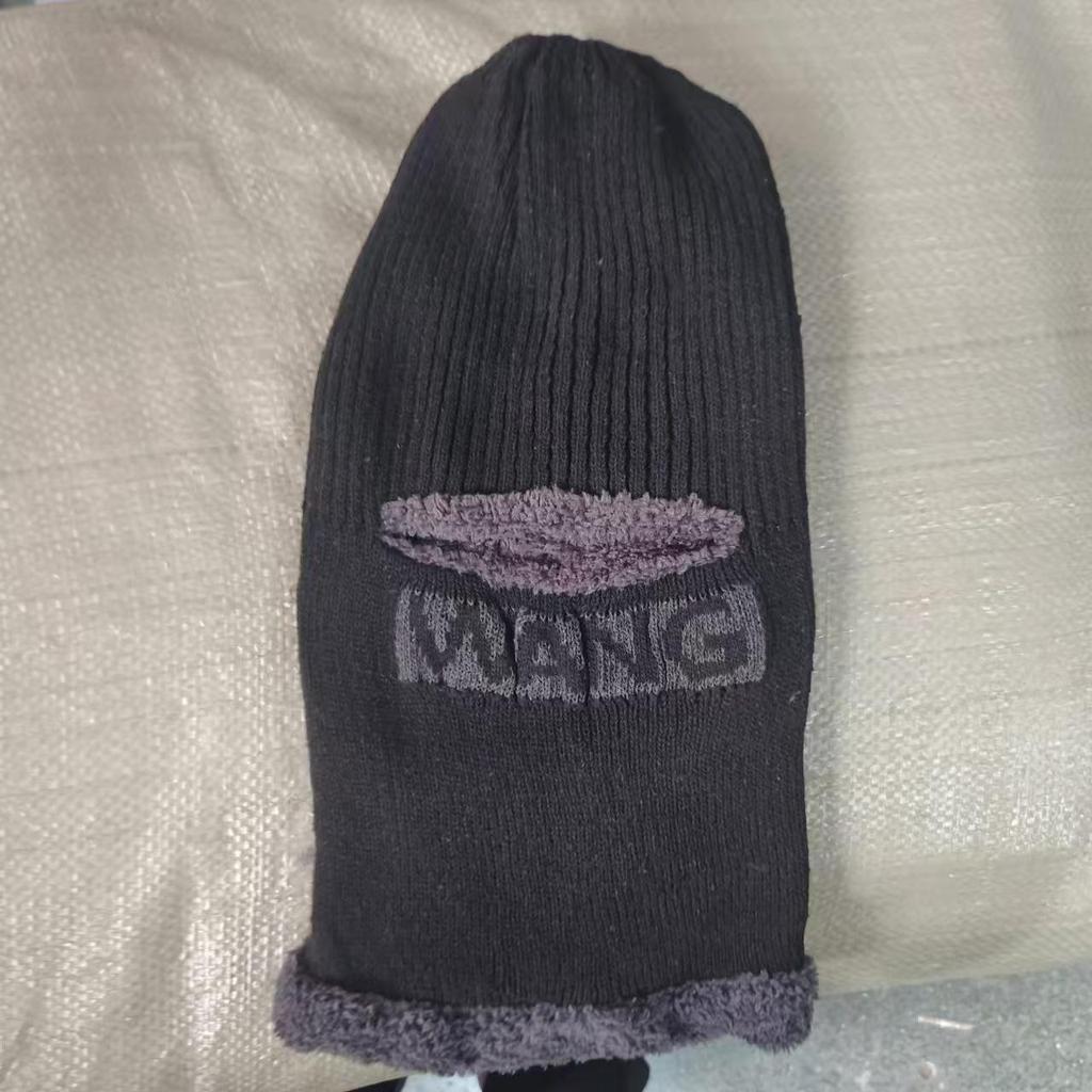 Треугольная вязаная шерстяная шапка для мужчин - на бархатной подкладке, утолщенная, теплая, морозостойкая, в корейском стиле, осенне-зимняя велосипедная кепка-пуловер