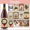 Christmas Decorative Wine Bottle Labels With Vintage Design For Holiday Party Decor