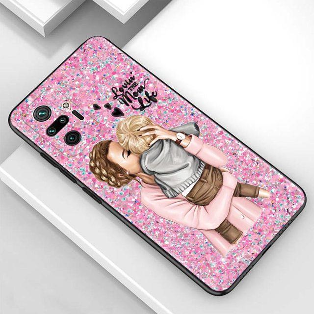 Case For Redmi Note 10 Pro Max 9 9t 9s 8 8t 7 Cover Tpu Fundas For Redmi K40 Pro Plus 9 9a 9c Shell Baby Mom Girl