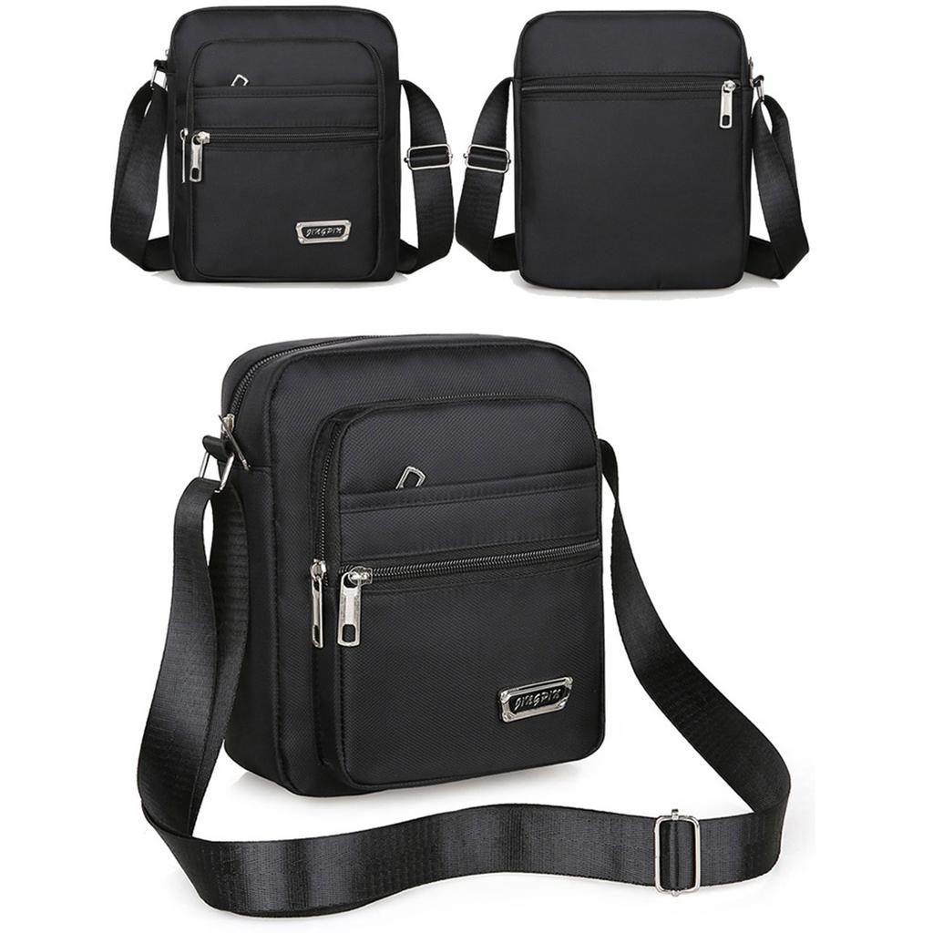 Водонепроницаемая шестислойная сумка-мессенджер с регулируемым ремнем и множеством карманов для делового и повседневного использования