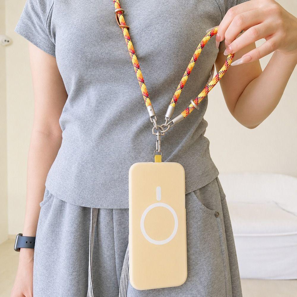 Adjustable Mobile Phone Anti-lost Rope 8mm Thick Long Chain Neck Straps Phone Strap Travel Use