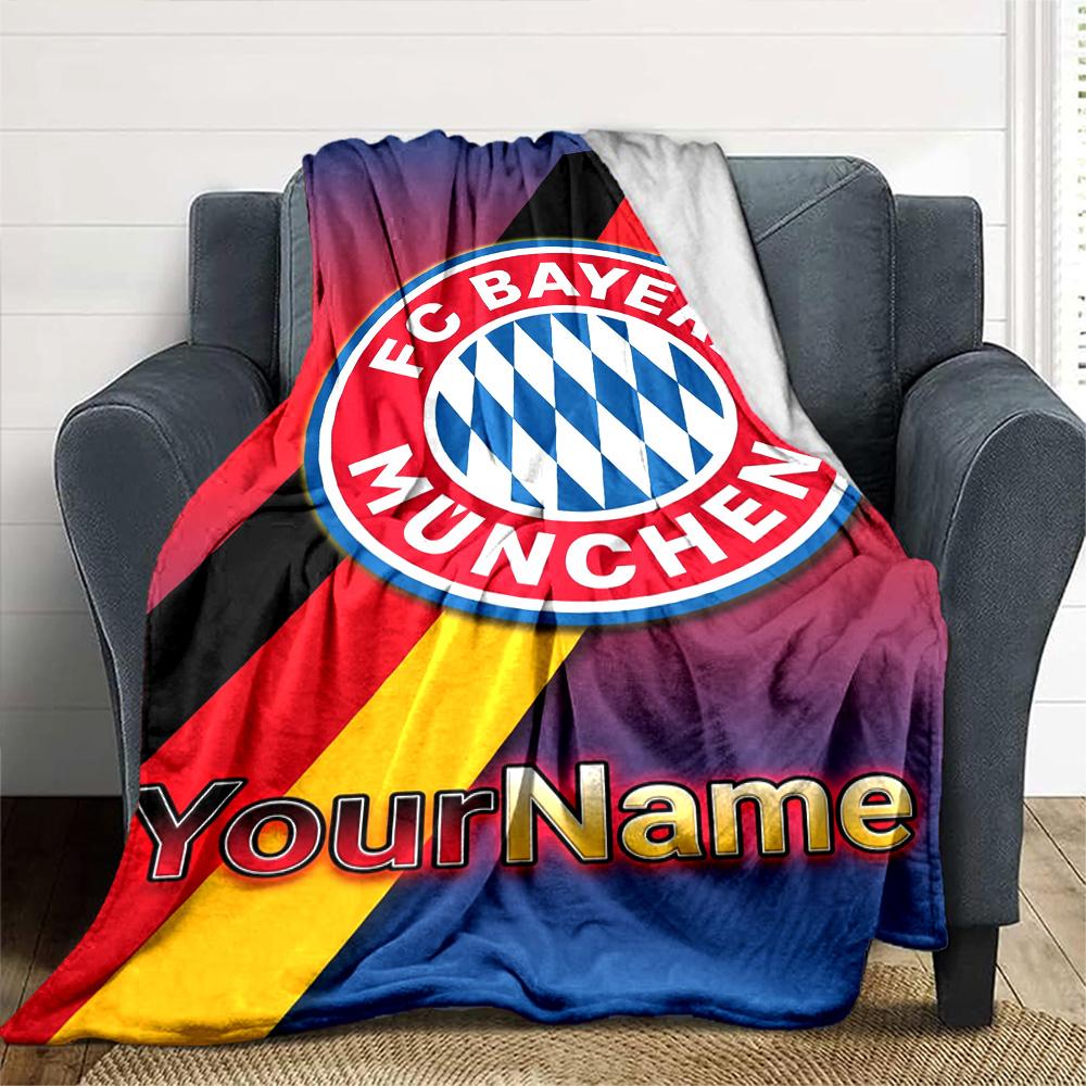 Bayern Munich Personalized Name Blanket Gift Personalized Blanket Soft & Cozy for Chair Nap Livingroom Seaside for All Occasions