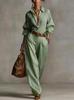 1116 autumn European and American new women's clothing fashionable and elegant shirt wide-leg long suit women