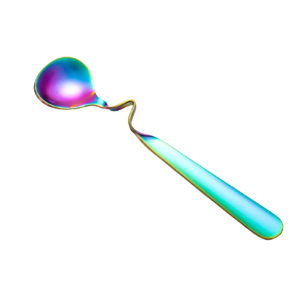 SW Ложка для перемешивания кофе из нержавеющей стали круглой формы, подвесная ложка для чая, молока, десерта