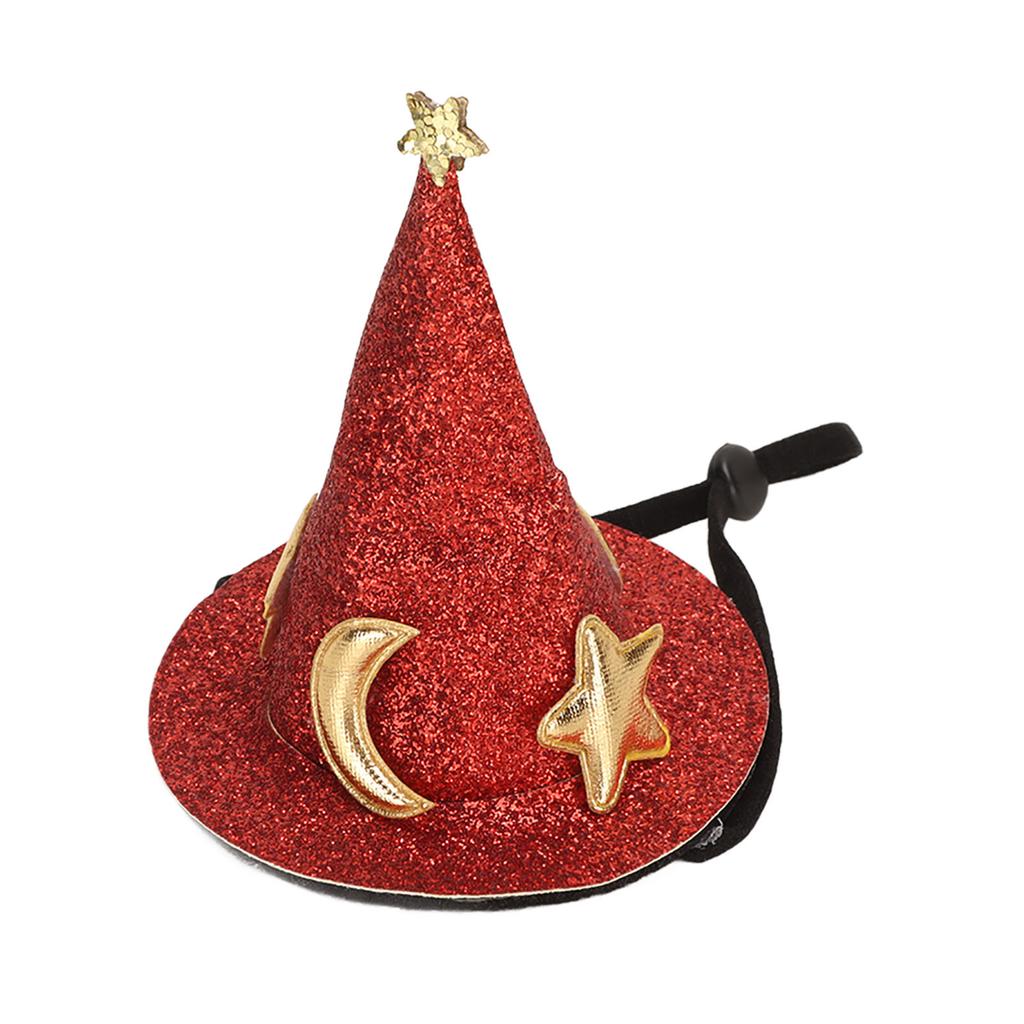 Hamster Hat Moon Star Pattern Small Animal Pet Top Hats with Adjustable Chin Strap for Turtles