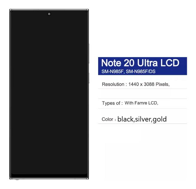 TFT With Frame For Samsung Note 20 Ultra N985 N986 LCD Display with Touch Screen Assembly