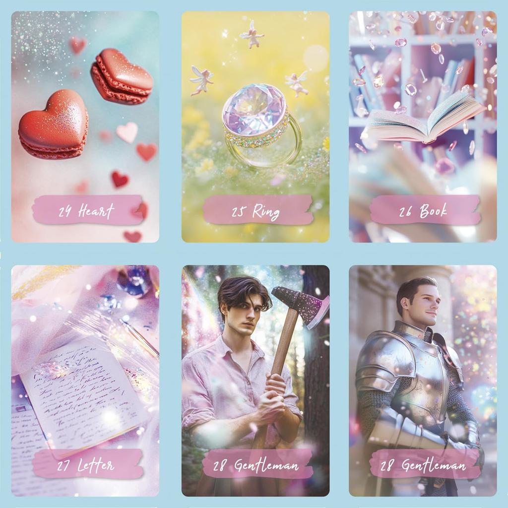 [Officially Imported, Limited Quantity] Girl's Dream Lenormand | Lenormand Cards, 49-Piece Set [Includes Drawstring Pouch] | 56 X 87mm Black Cardstock