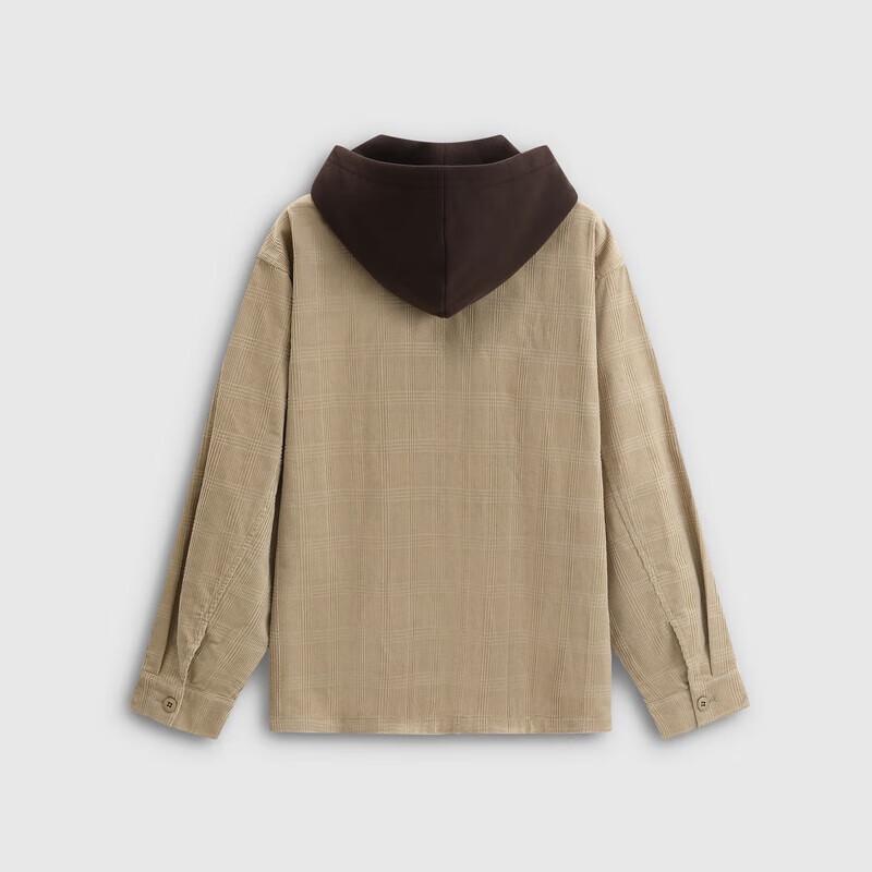 Gap Мужская куртка с капюшоном в клетку из вельвета с логотипом, Осень 2025