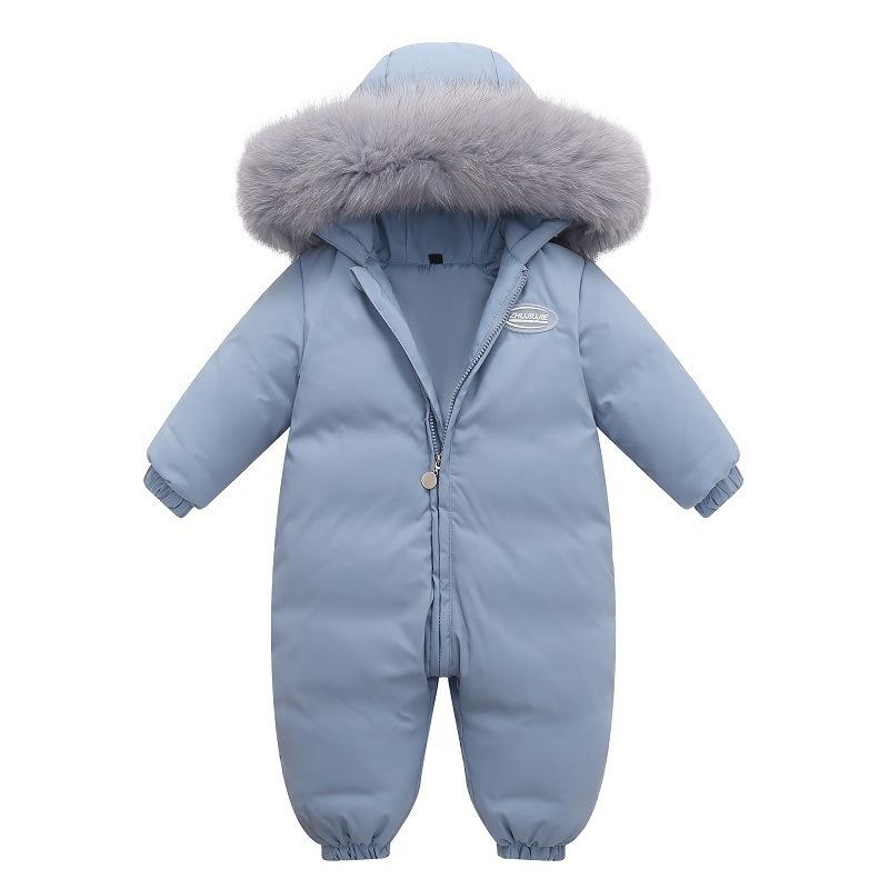 Boys and Girls Baby Infant Hooded Thick Down Jumpsuit Baby Crawling Clothes Romper Winter Children's Clothing