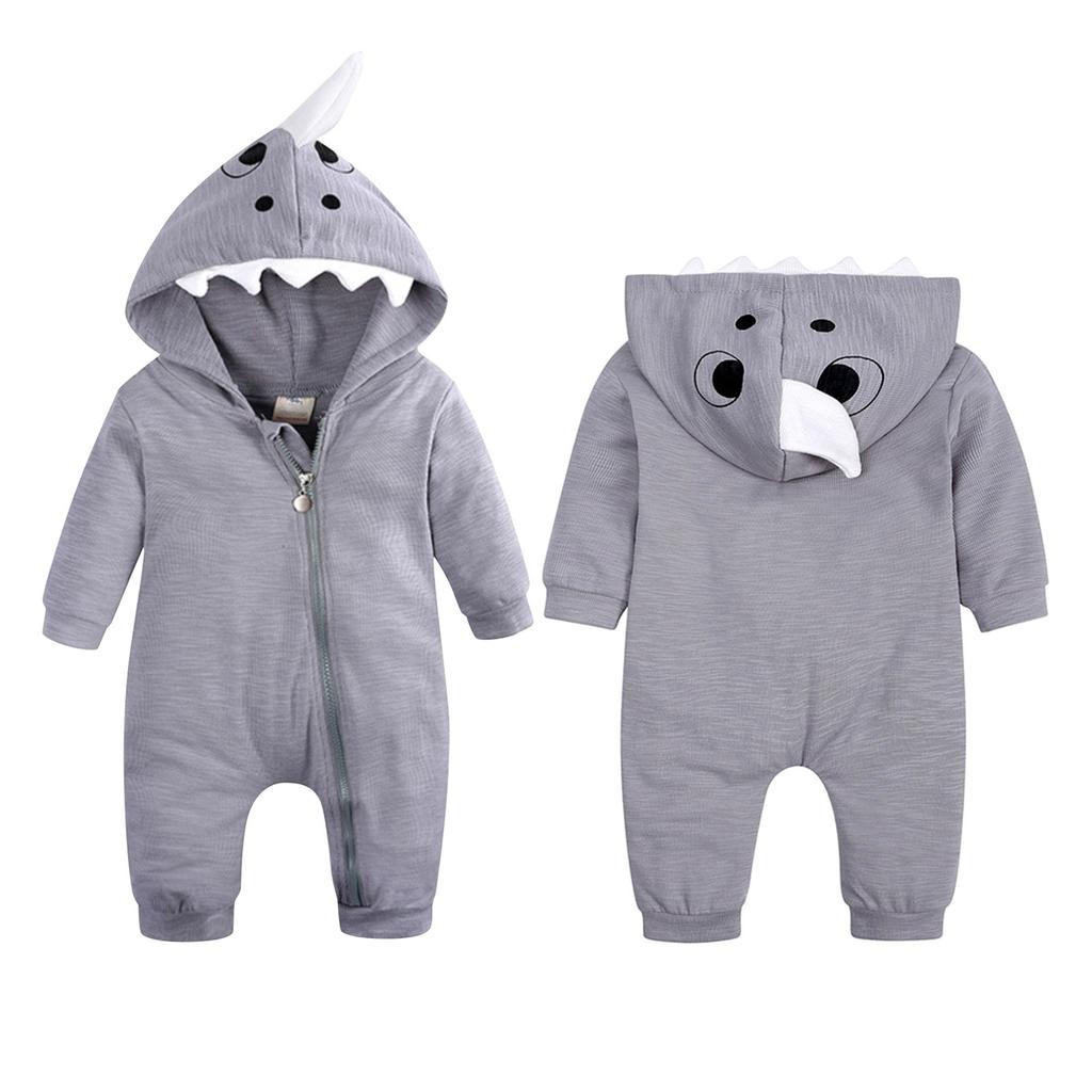 Детская одежда для ползания на Хэллоуин, весенне-осенний комбинезон с капюшоном и длинными рукавами на молнии