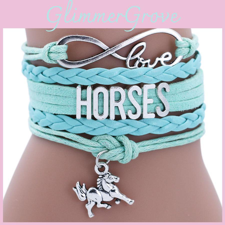 Подвеска-лошадь из сплава, браслет ручной работы, модный европейский и американский стиль, идеальный подарок для празднования годовщины